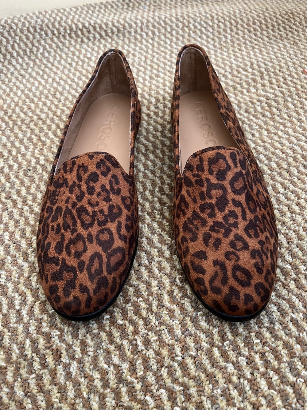 AEROSOLES Leopard-Print Slip-On Loafers in Brown